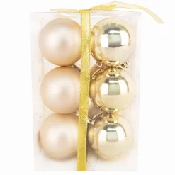 Christmas Forever BALLS BOXED 12PC 60MM GOLD SHINY/MATT