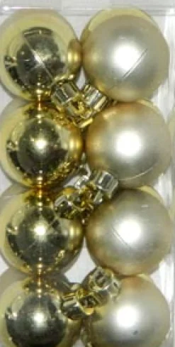New Christmas Forever BALLS BOXED 16PC 35MM LT. GOLD SHY/ MATT