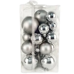 Outlet Christmas Forever BALLS BOXED 27PC 50/60/80MM PEWTER SHINY/ MATT
