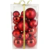 Outlet Christmas Forever BALLS BOXED 27PC 50/60/80MM RED SHINY/ MATT