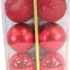 Discount Christmas Forever BALLS BOXED 6PC 80MM RED SHINY/ MATT