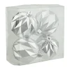 Clearance Christmas Forever BALLS BOXED 4PC 80MM SILVER MATT/SHINY DIAMOND CUT