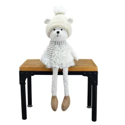 Best Christmas Forever BEAR PLUSH DANGLING LEGS 20.5″ CREAM/NATURAL