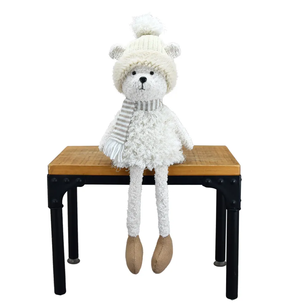 Best Christmas Forever BEAR PLUSH DANGLING LEGS 20.5″ CREAM/NATURAL
