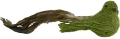 Best Christmas Forever BIRD GREEN 12″ W/BURLAP & LONG TAIL