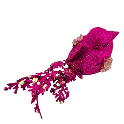 Hot Christmas Forever BIRD PINK 3″ W/ SEQUINS & GLITTER