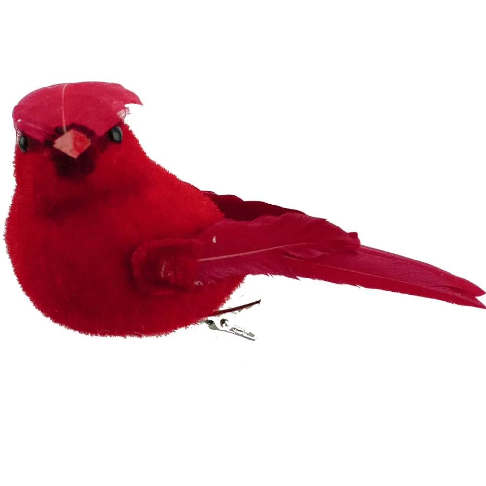 New Christmas Forever BIRD RED CARDINAL 4.5″ W/ CLIP