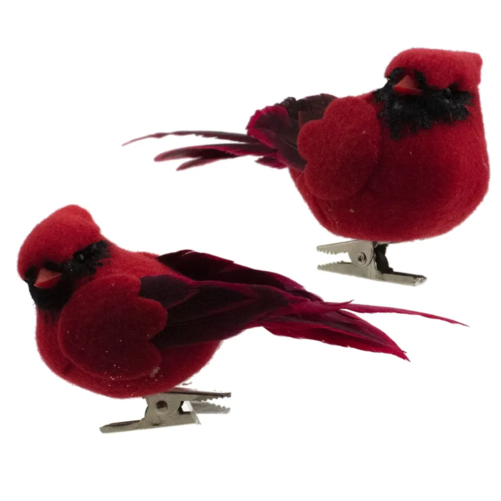 Best Christmas Forever BIRD RED CARDINAL 4.25″ W/ CLIP 2/S