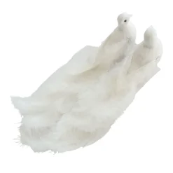 Sale Christmas Forever BIRD WHITE 10.25″ FABRIC W/ LONG TAIL 2/S W/ CLIP