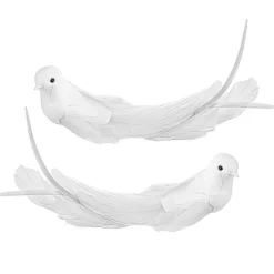 Best Christmas Forever BIRD WHITE 9″ W/CLIP 2/S