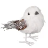 Best Christmas Forever BIRD WHITE/IVORY 5″ FAUX FUR W/ TWIG TAIL