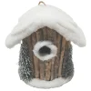 New Christmas Forever BIRDHOUSE SNOWED/RATTAN 7″ NATURAL/BIRCH LOOK
