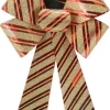 Best Christmas Forever BOW RED/ GOLD GLITTER 9″ X 14″ STRIPE PATTERN