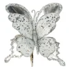 Outlet Christmas Forever BUTTERFLY SILVER 8.2X7.8″ LEATHER METALLIC GLITTER