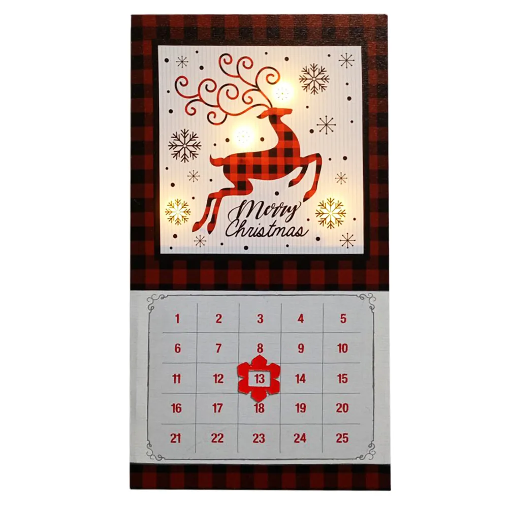 Discount Christmas Forever CANVAS ADVENT CALENDAR 10″X17.5″ LED LIGHTS REINDEER