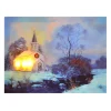 Outlet Christmas Forever CANVAS 16″X12″ 3 LED CHURCH BY RIVER W/TIMER