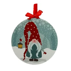 Sale Christmas Forever CANVAS 5″X5″ 1 LED GNOMW W/ LANTERN