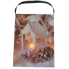 Discount Christmas Forever CANVAS 6″X8″ 1 LED WHITE LANTERN