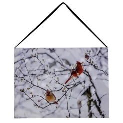 Online Christmas Forever CANVAS 8″X6″ LED 20 FIBERS 2 BIRDS ON BRANCH