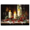 Online Christmas Forever CANVAS 16″x12″ LIGHT UP CANDLES 3PCS LED+BLOW FUNCTION