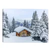 Best Christmas Forever CANVAS 16″x12″ LIGHT UP CHALET 30PCS LED FIBERS+6/18TIMER
