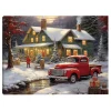 Outlet Christmas Forever CANVAS 16″x12″ LIGHT UP RED TRUCK 6PCS LED+6/18TIMER