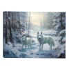 Online Christmas Forever CANVAS 16″x12″ LIGHT UP WOLVES 30PCS LED FIBERS+6/18TIMER