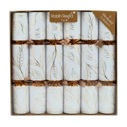 Online Christmas Forever CHRISTMAS CRACKER PREMIUM 6PCx12″ WHITE GOLD LEAF PRINT