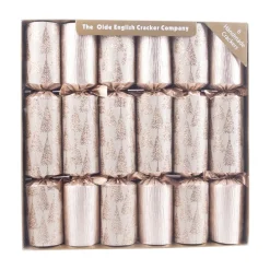 Online Christmas Forever CHRISTMAS CRACKER PREMIUM 6PCX12″ ROSE GOLD W/ GLITTER XMAS TREE PRINT