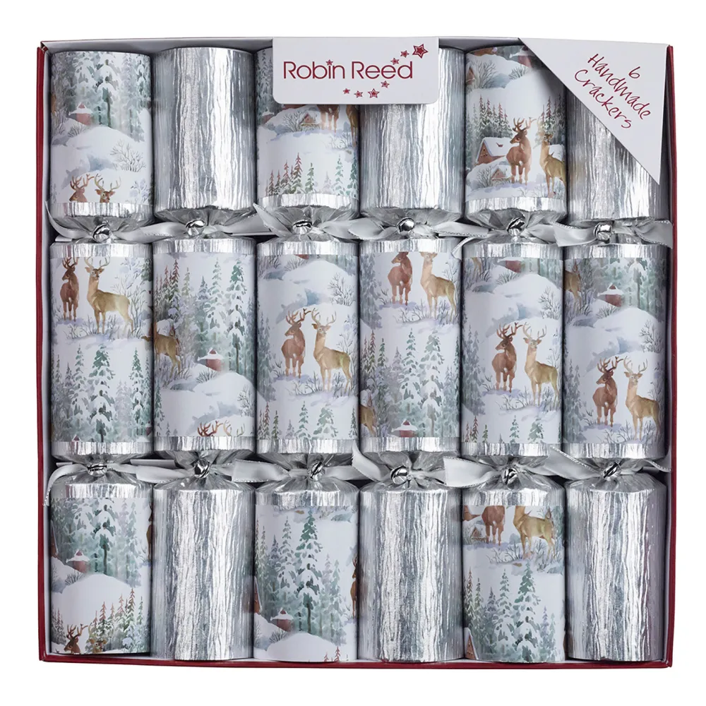 Online Christmas Forever CHRISTMAS CRACKER PREMIUM 6PCx12″ FROSTED FOREST WITH PICCADILLY GIFT INSIDE