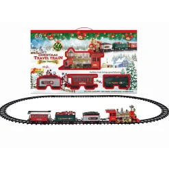 New Christmas Forever CHRISTMAS TRAIN SET W/MOVEMENT, MUSIC & LIGHTS 20PCS – B/O 64″x37″