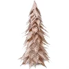Online Christmas Forever CONE TREE METALLIC ROSE GOLD LEAVES 26″ W/ GLITTER
