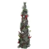 Sale Christmas Forever CONE TREE NAT. RATTAN 22″ W/ MIXED PINE & BERRIES FROSTED
