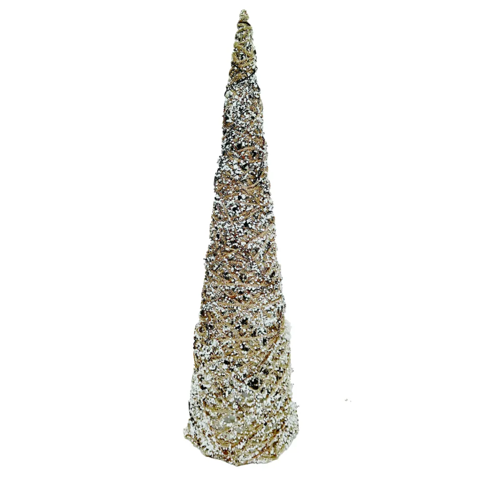 Online Christmas Forever CONE TREE NATURAL ROPE 19.5″ SNOW FROSTING