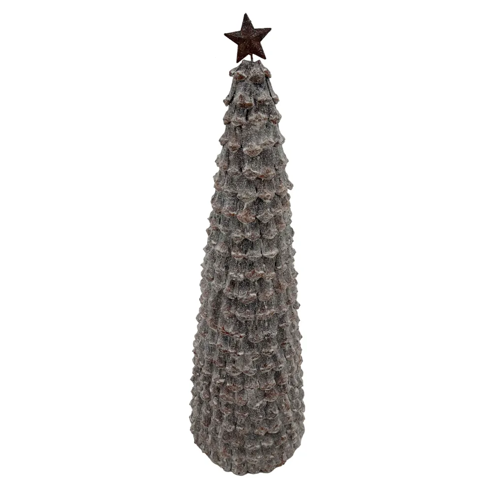 Online Christmas Forever CONE TREE PINECONE FROSTED 19″ W/ STAR