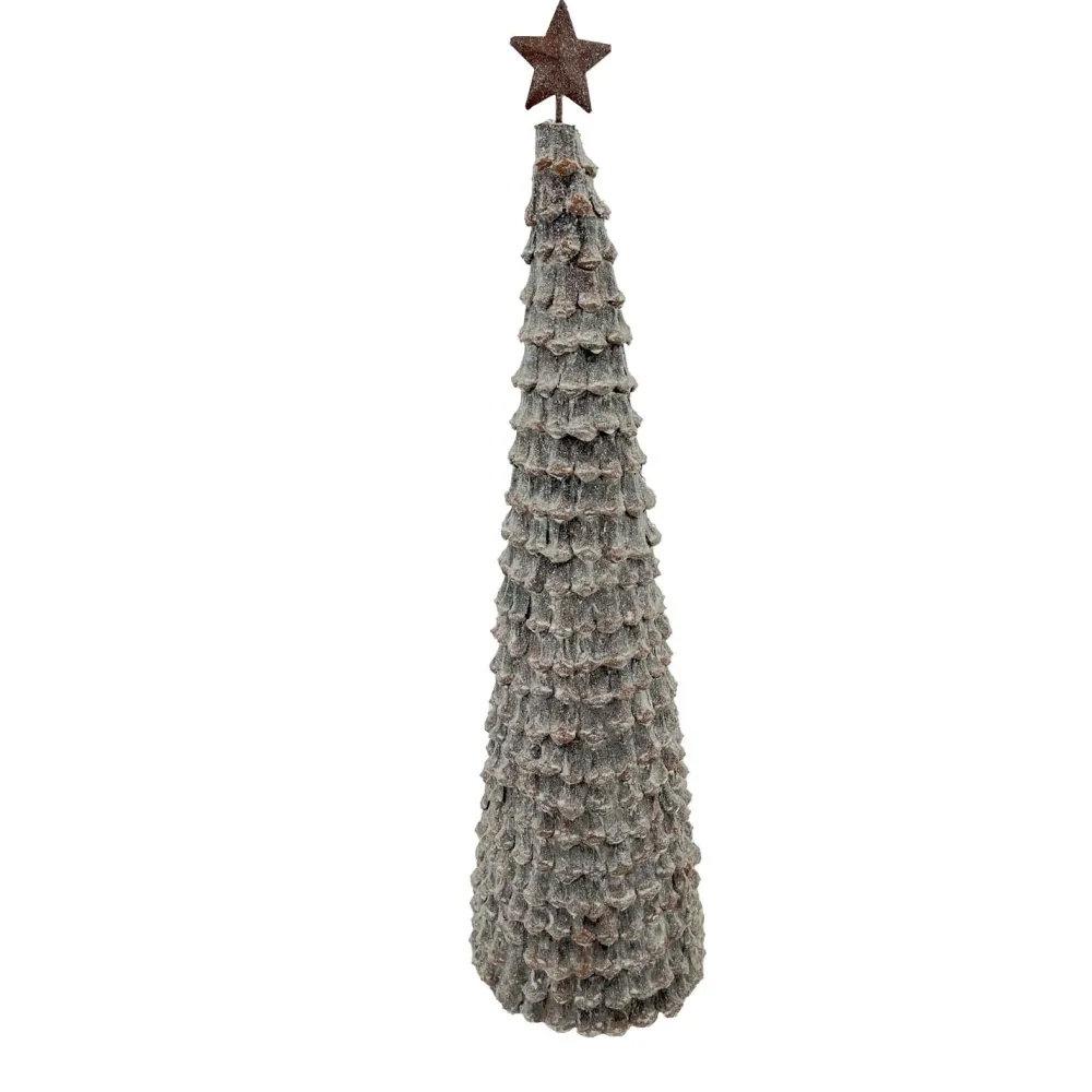 Clearance Christmas Forever CONE TREE PINECONE FROSTED 22.5″ W/ STAR