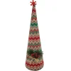 Sale Christmas Forever CONE TREE PLUSH 20″ W/ SNOWFLAKE, BERRIES & NEEDLE PINE RED/GREEN
