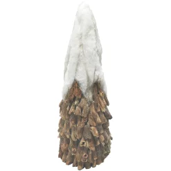 Best Christmas Forever CONE TREE SNOW/ RATTAN 13″ NATURAL/BIRCH LOOK