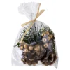Hot Christmas Forever CRAFT BAG 5″X6″ COPPER BERRIES & BELLS W/ PINE CONES