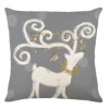 Hot Christmas Forever CUSHION DECORATIVE 16″ X 16″ – REINDEER GRAY/ IVORY