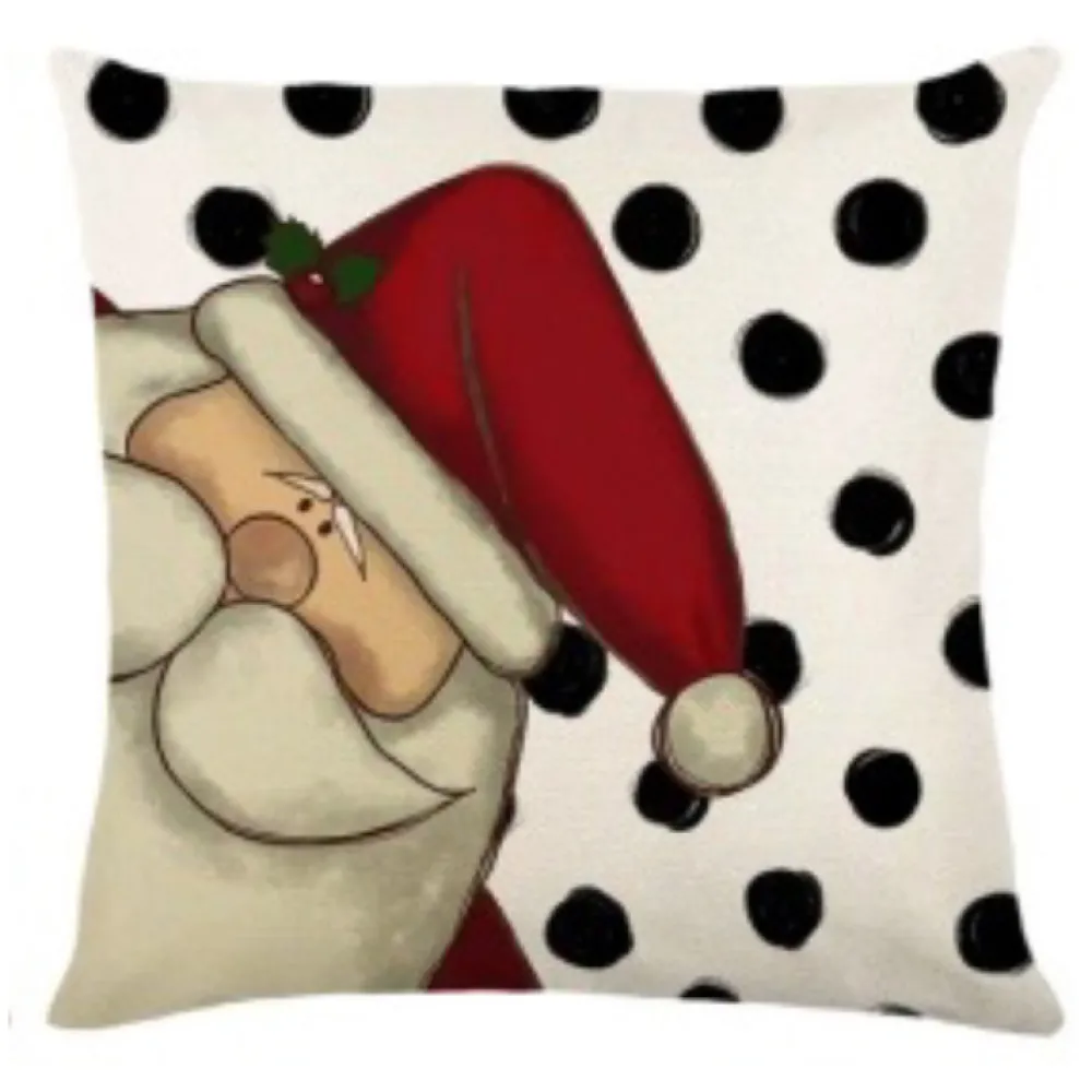 Sale Christmas Forever CUSHION DECORATIVE 16″x16″ – SANTA WHITE/RED/BLACK