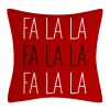 Clearance Christmas Forever CUSHION DECORATIVE 16″x16″ “FA LA LA” RED/WHITE/BLACK