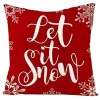 Outlet Christmas Forever CUSHION DECORATIVE 16″x16″ “LET IT SNOW” RED/WHITE