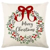 Clearance Christmas Forever CUSHION DECORATIVE 16″x16″ “MERRY CHRISTMAS” IVORY/RED/GREEN