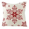 New Christmas Forever CUSHION DECORATIVE 16″x16″ SNOWFLAKE IVORY RED