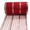 Sale Christmas Forever DECOR MESH 6”x10 YDS. RED W/ RED & SILVER METALLIC