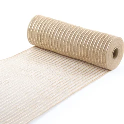 Clearance Christmas Forever DECOR MESH 10.5″x10 YDS SM GOLD/MATTE GOLD LINES