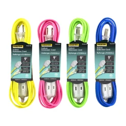 Discount Christmas Forever EXT. CORD I/D 16/2 3-OUTLET 9′ MIXED COLORS