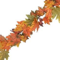 Discount Christmas Forever FALL GARLAND 72″ MAPLE LEAF ORANGE/MULTI