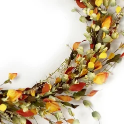 Christmas Forever FALL GARLAND MIXED LEAF W/ MINI CLUSTER BERRIES71″ ORANGE/MULTI